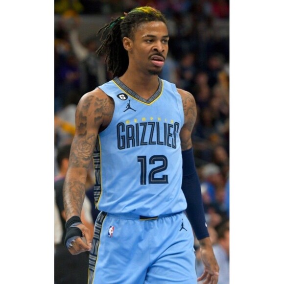 Ja Morant (Jordan)-(Grizzlies)-(Blue)-(Jersey)-(New Cond.)-(Stiched)-(XL)-$90.00 - Picture 2 of 13
